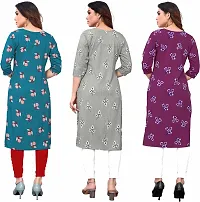 Elegant Crepe Printed Kurta For Women- Pack Of 3-thumb1