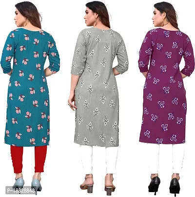 Elegant Crepe Printed Kurta For Women- Pack Of 3-thumb2