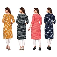 Beautiful Crepe Printed Straight Kurti For Women Pack Of 4-thumb1