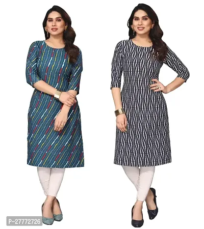 Fancy Crepe Kurtas For Women Pack Of 2-thumb0