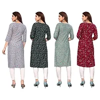 Beautiful Crepe Printed Straight Kurti For Women Pack Of 4-thumb1