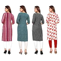 Beautiful Crepe Printed Straight Kurti For Women Pack Of 4-thumb1