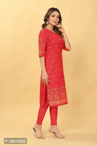 Stylish Cotton Blend Printed Stitched Kurta For Women-thumb2