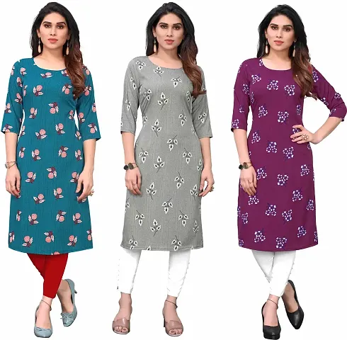 Beautiful Crepe Kurta For Women Pack Of 3