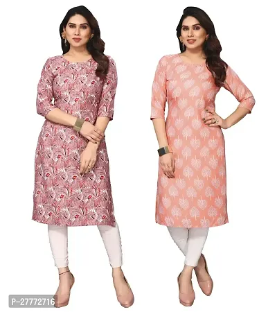 Fancy Crepe Kurtas For Women Pack Of 2-thumb0