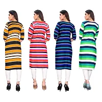 Beautiful Crepe Printed Straight Kurti For Women Pack Of 4-thumb1