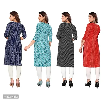 Beautiful Crepe Printed Straight Kurti For Women Pack Of 4-thumb2