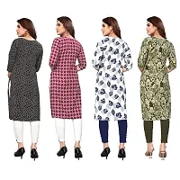 Beautiful Crepe Printed Straight Kurti For Women Pack Of 4-thumb1