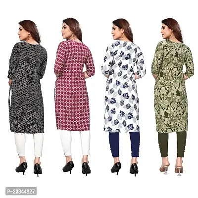 Beautiful Crepe Printed Straight Kurti For Women Pack Of 4-thumb2