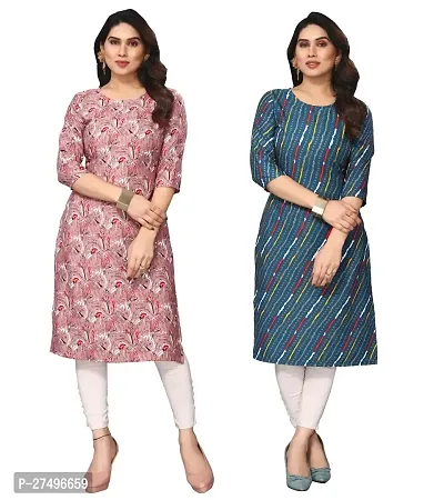 Beautiful Crepe Printed Kurta For Women Pack Of 2