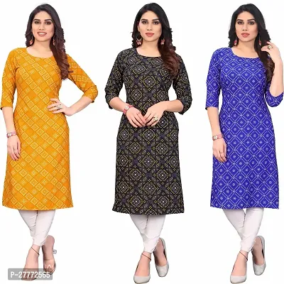 Fancy Crepe Kurtas For Women Pack Of 3-thumb0