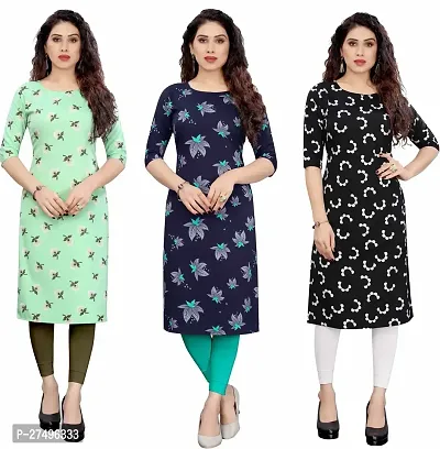 Beautiful Crepe Printed Kurta For Women Pack Of 3