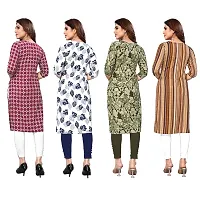 Beautiful Crepe Printed Straight Kurti For Women Pack Of 4-thumb1