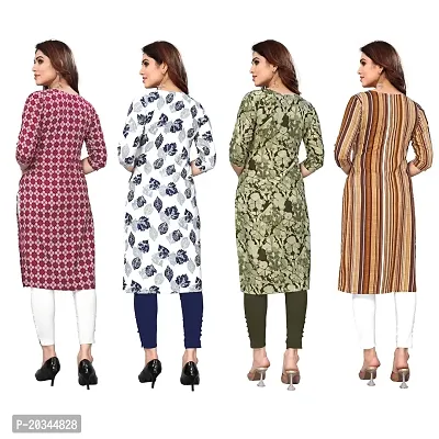 Beautiful Crepe Printed Straight Kurti For Women Pack Of 4-thumb2