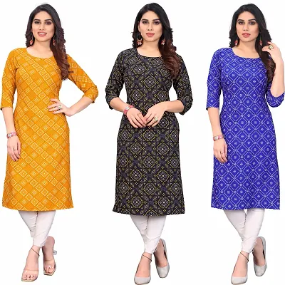 Beautiful Crepe Kurta For Women Pack Of 3