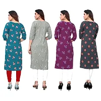 Beautiful Crepe Printed Straight Kurti For Women Pack Of 4-thumb1