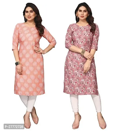 Fancy Crepe Kurtas For Women Pack Of 2-thumb0