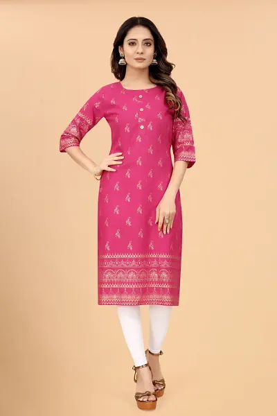 SEEWAN SUTRA A-Line Foil Print Kurta | NVYACTN15S_P