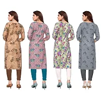 Beautiful Crepe Printed Straight Kurti For Women Pack Of 4-thumb1