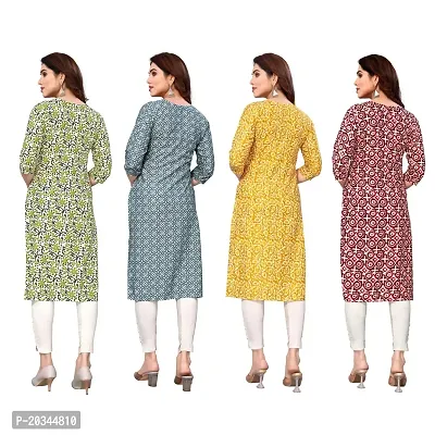 Beautiful Crepe Printed Straight Kurti For Women Pack Of 4-thumb2