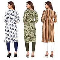 Women Printed Crepe Straight Kurti Pack of 3-thumb1