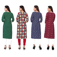 Beautiful Crepe Printed Straight Kurti For Women Pack Of 4-thumb1