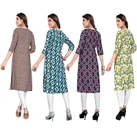 Beautiful Crepe Printed Straight Kurti For Women Pack Of 4-thumb1