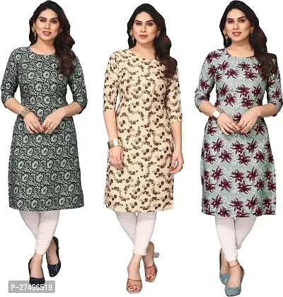 Beautiful Crepe Printed Kurta For Women Pack Of 3