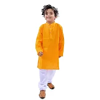 Trender Ethnic Wear Green, Yellow and White Color Rayon Full Sleeve Plain Kurta and One Pyjama (Pack of 4)-thumb2