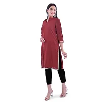 Trender Rayon Solid Maroon Colour Straight Kurta for Women  Girls (Only Kurta)-thumb1