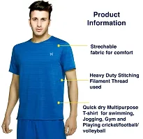 Trender Men's Polyster Round Neck Only T-Shirt for Swimming or Sports, SkyBlue Color [Half Sleeves]-thumb2
