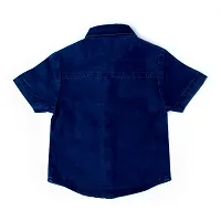 Trender Boy's Solid Regular Fit Shirts | Casual Cotton Denim Shirt for Kids | Solid Design Cotton Denim Half Sleeves Shirt for Boys-thumb3