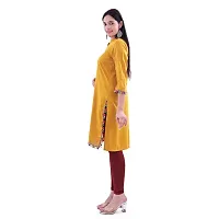 Trender Rayon Solid Mustard Colour Straight Kurta for Women  Girls (Only Kurta)-thumb1