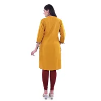 Trender Rayon Solid Mustard Colour Straight Kurta for Women  Girls (Only Kurta)-thumb2