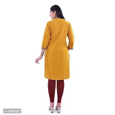 Trender Rayon Solid Mustard Colour Straight Kurta for Women  Girls (Only Kurta)-thumb3