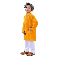 Trender Ethnic Wear Marron, Yellow And Sky Blue Color Rayon Full Sleeve Plain Kurta And One Pyjama (Pack of 4)-thumb3
