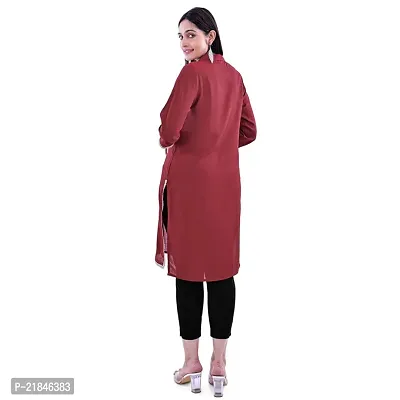 Trender Rayon Solid Maroon Colour Straight Kurta for Women  Girls (Only Kurta)-thumb3