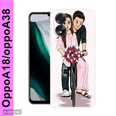 Stylish Silicon Printed Back Case Cover for Oppo A18-thumb0