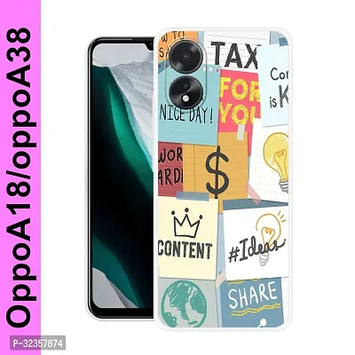 Stylish Silicon Printed Back Case Cover for Oppo A18-thumb0