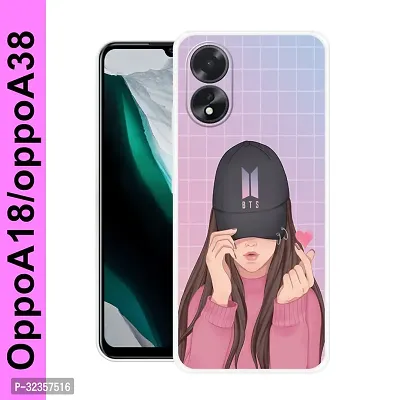 Stylish Silicon Printed Back Case Cover for Oppo A18-thumb0