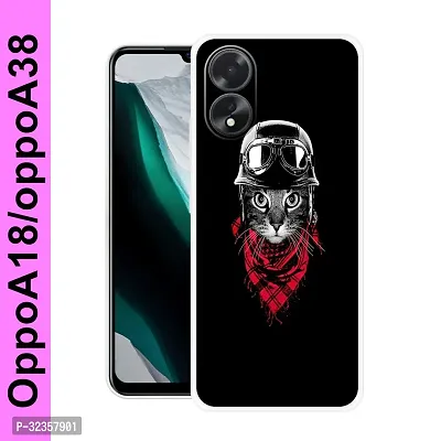 Stylish Silicon Printed Back Case Cover for Oppo A18-thumb0