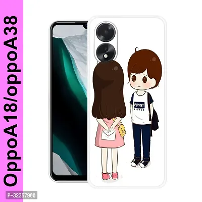 Stylish Silicon Printed Back Case Cover for Oppo A18