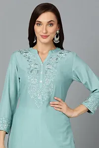 Vaamsi Straight Blue Solid Silk Blend Kurta VCK9249-thumb1