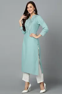 Vaamsi Straight Blue Solid Silk Blend Kurta VCK9249-thumb2