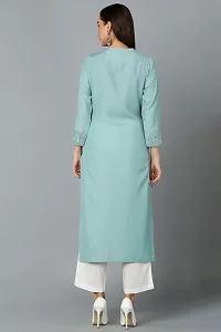 Vaamsi Straight Blue Solid Silk Blend Kurta VCK9249-thumb3