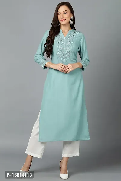 Vaamsi Straight Blue Solid Silk Blend Kurta VCK9249-thumb0