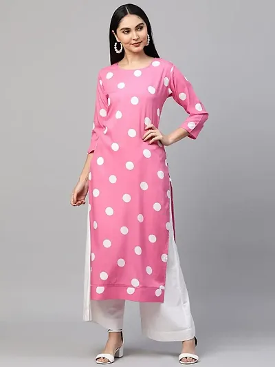 Stylish Crepe Printed Straight Kurti