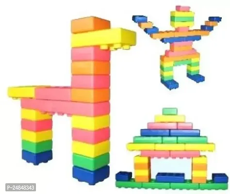 SATSUN ENTERPRISE BEST BABY GIFT (52 Block + 8 Tyres)60 PCS Building Blocks  (Multicolor)-thumb0