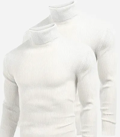 Classic Wool Solid Long Neck Sweater for Men, Pack of 2