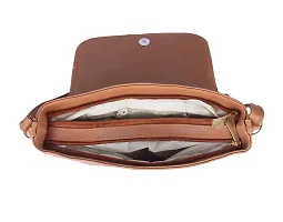 Looks United Designer PU Women Handbag (Tan)-thumb4